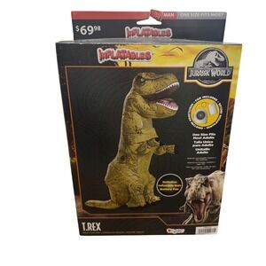 Jurassic World T Rex Inflatable Adult Costume One Size Fits Most Fan Included